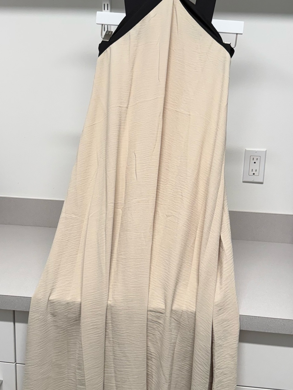 SHEIN Cream and Black Labeled Top